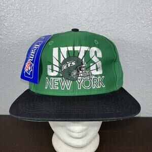 Vintage 1990s AJD Team NFL New York Jets Signature Cap Snapback Hat Never Worn